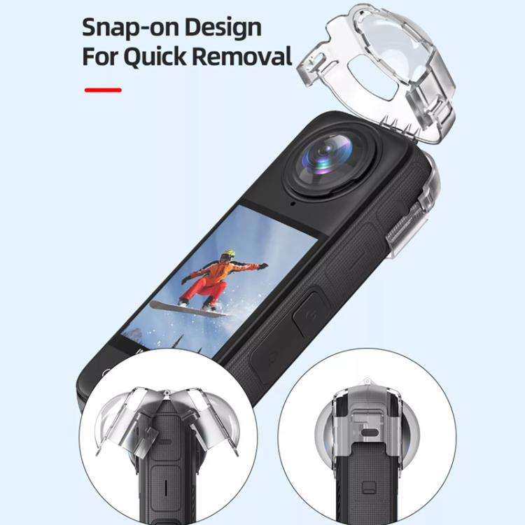 For Insta360 X4 HEPAIL AC37 Lens Anti-fog Snap-on Protective Mirror Front and Rear Lens Protectors