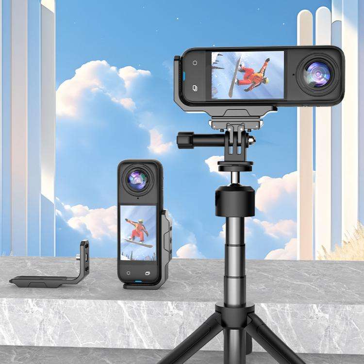 For Insta360 X4 / X3 HEPAIL AC56 Vertical Horizontal Magnetic Metal Bracket