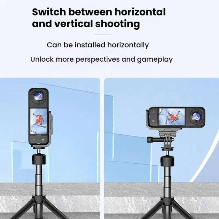For Insta360 X4 / X3 HEPAIL AC56 Vertical Horizontal Magnetic Metal Bracket