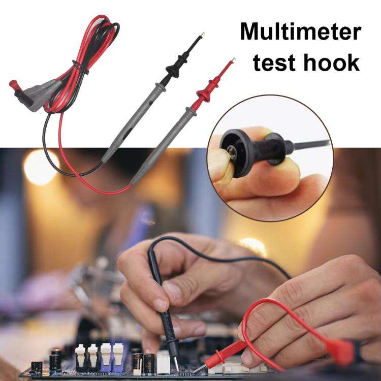 1pair Universal Multimeter Extended Telescopic Test Hook(2mm Straight Plug)