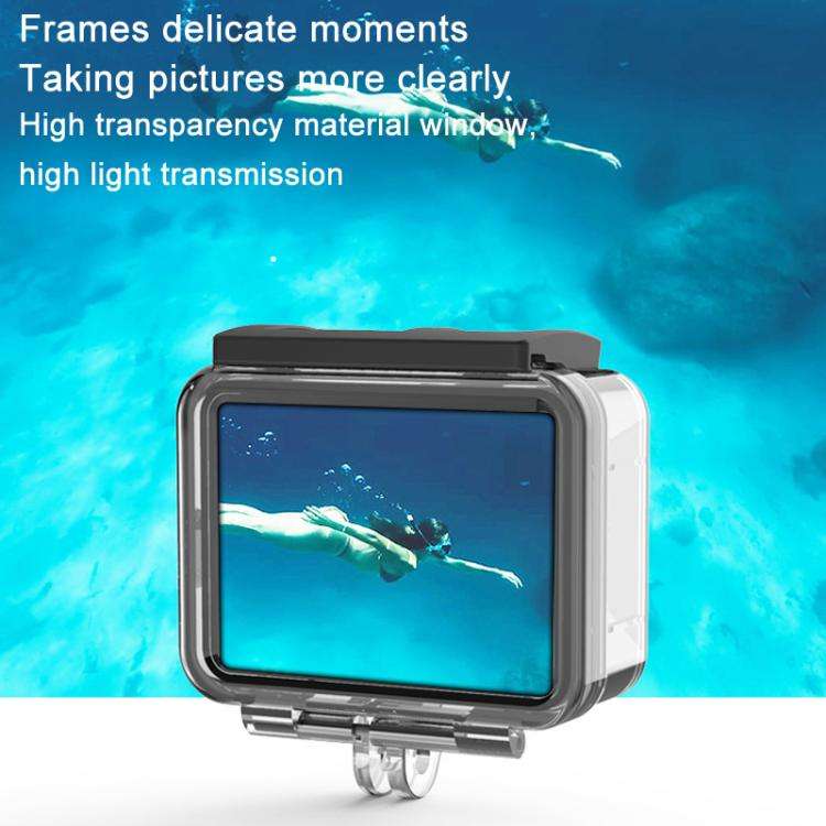 TELESIN For GoPro HERO8 Black 50m Waterproof Protective Case Diving Case Sports Camera Accessorie...