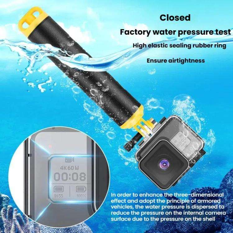 TELESIN For GoPro HERO8 Black 50m Waterproof Protective Case Diving Case Sports Camera Accessorie...