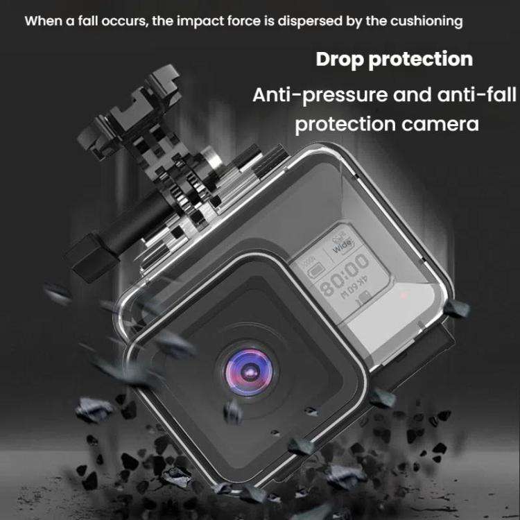 TELESIN For GoPro HERO8 Black 50m Waterproof Protective Case Diving Case Sports Camera Accessorie...