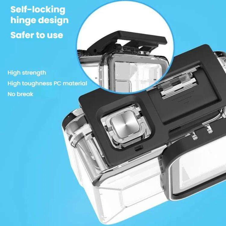 TELESIN For GoPro HERO8 Black 50m Waterproof Protective Case Diving Case Sports Camera Accessorie...