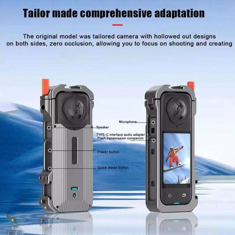 For Insta360 X4 HEPAIL Metal Heat Dissipation Magnetic Rabbit Cage