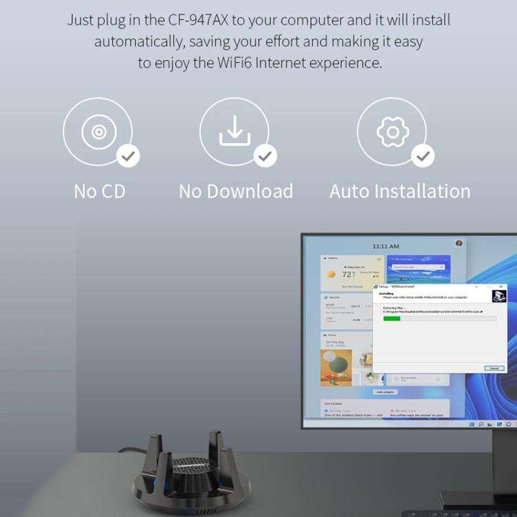 COMFAST CF-947AX  2.4G & 5.8G 900Mbps WiFi6 Bluetooth Network Card