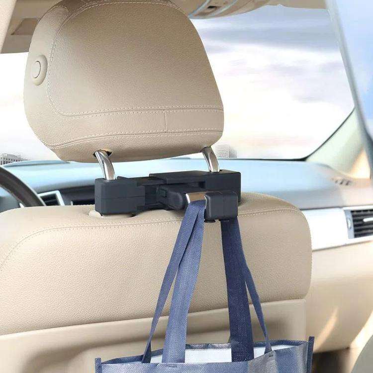 Car Hook Car Seatback Hanging Hook Auto Clothes Bag Hanger, Style: Without Suction Cup