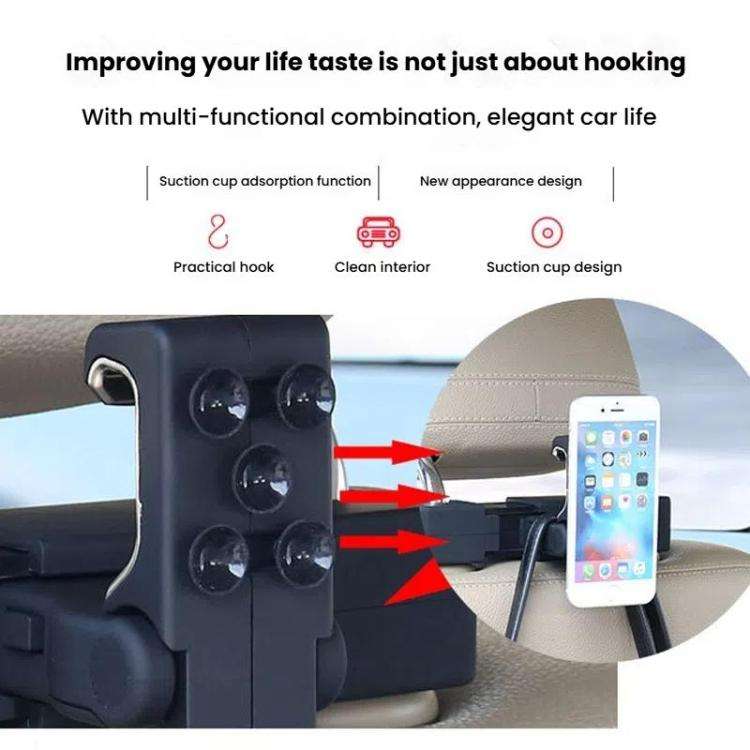 Car Hook Car Seatback Hanging Hook Auto Clothes Bag Hanger, Style: Without Suction Cup