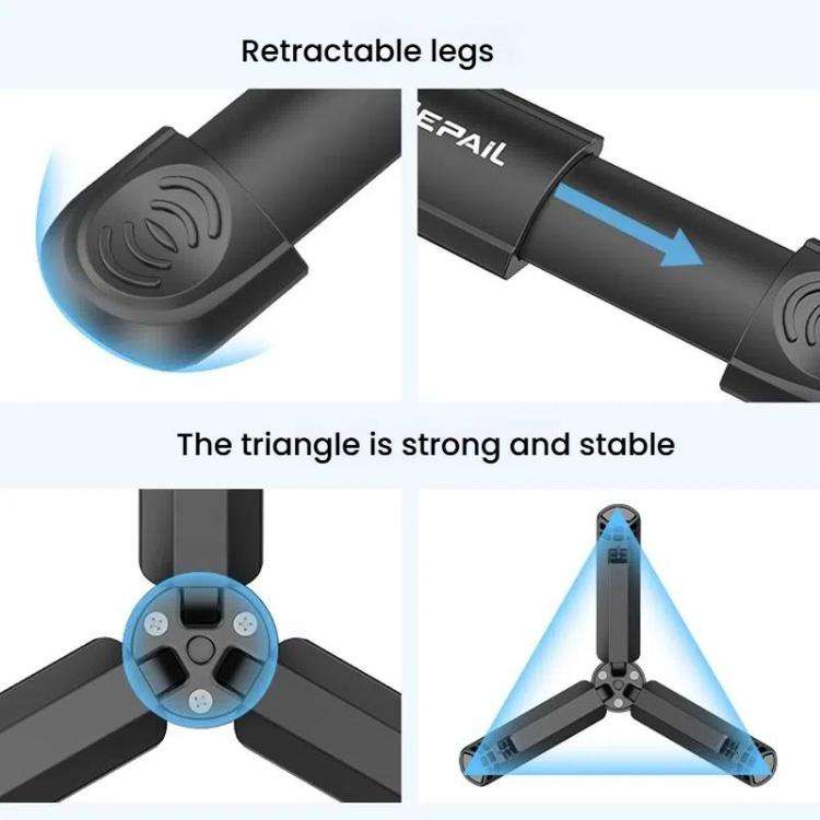 HEPAIL TD01 Desktop Handheld Tripod Photography Mini Camera Telescopic Small Three Legs
