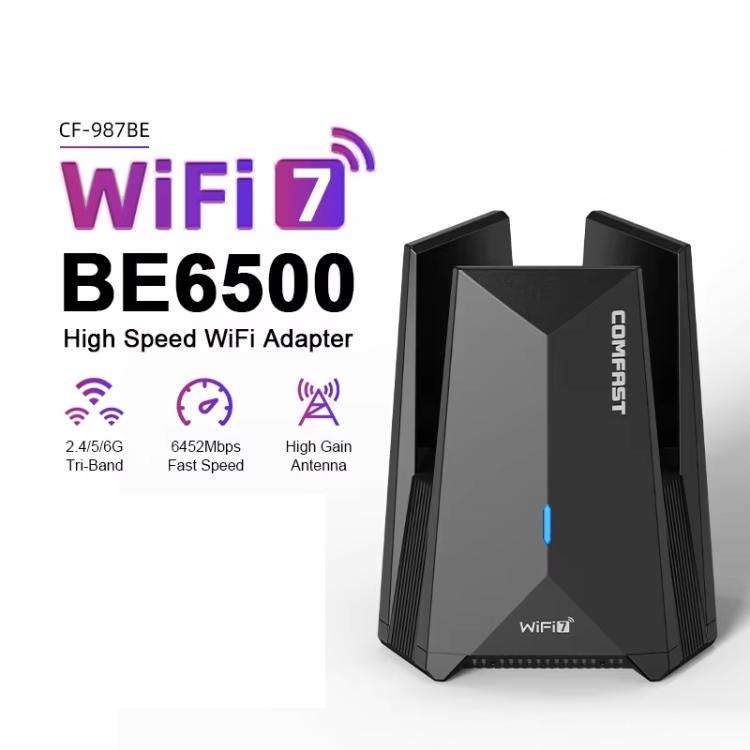 COMFAST CF-987BE Tri-band 6500Mbps WiFi7 USB 3.0 Wireless Network Adapter