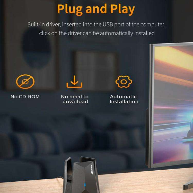 COMFAST CF-987BE Tri-band 6500Mbps WiFi7 USB 3.0 Wireless Network Adapter