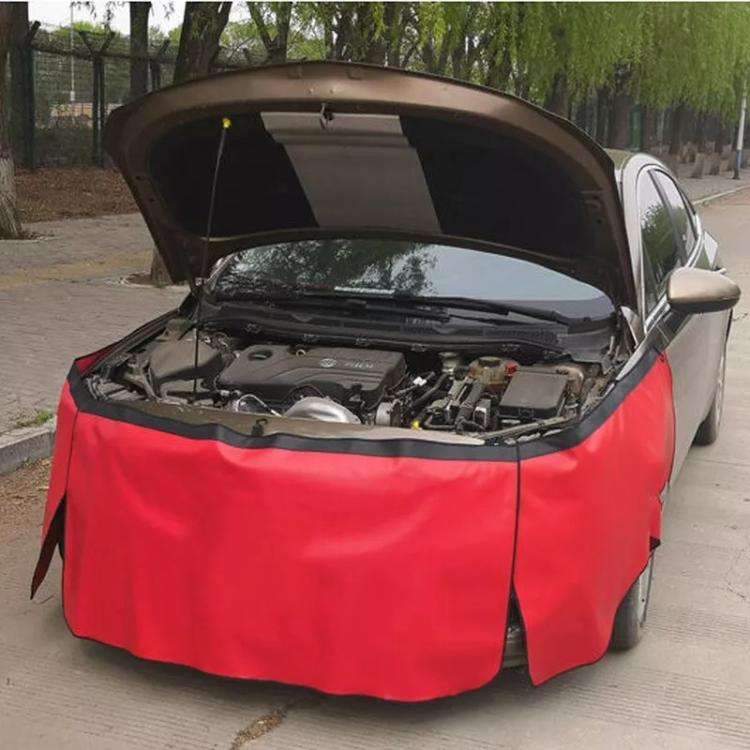 3pcs /Set Car Repair Fender Maintenance Washed Leather Protective Pad, Size: Large(Red)