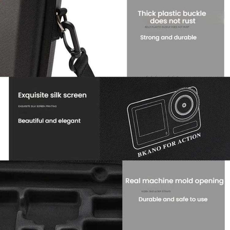 BKANO For DJI Osmo Action 3 / 4 / 5 Pro Sports Camera Storage Bag Portable Protective Bag Case(Bl...