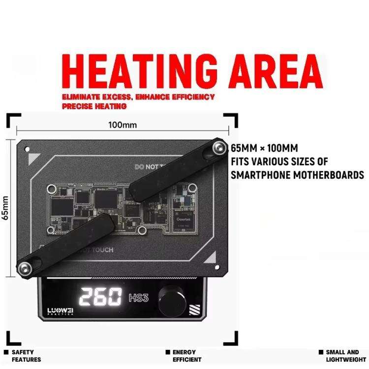 LUOWEI HS3 Universal Preheating Heating Station Layered Lamination Tinning Degumming Heating Stat...