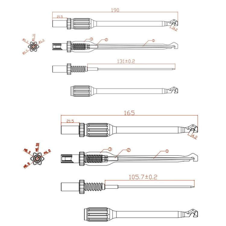 4mm Banana Jack Non-destructive Wire-free Steel Needle Auto Repair Line Detection Probe(16.5cm)