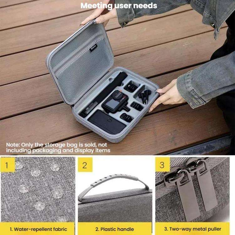BKANO For DJI Osmo Action 4 / 5 Pro Set Storage Bag Organizer Case Hard Shell Case Handbag(Gray)