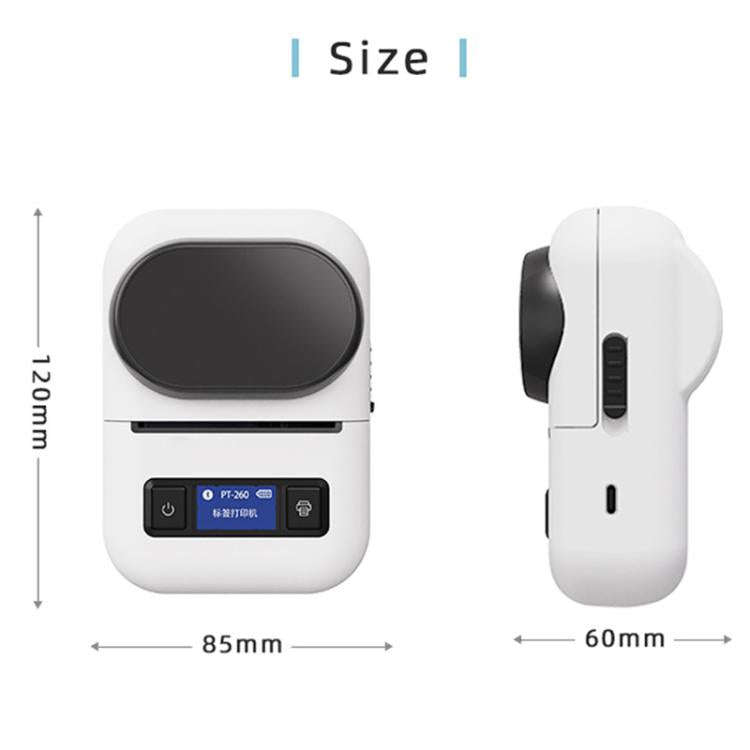 PT260 50mm/s  203DPI Bluetooth Thermal Label Printer, 57mm Print Width for Commercial & Office Us...