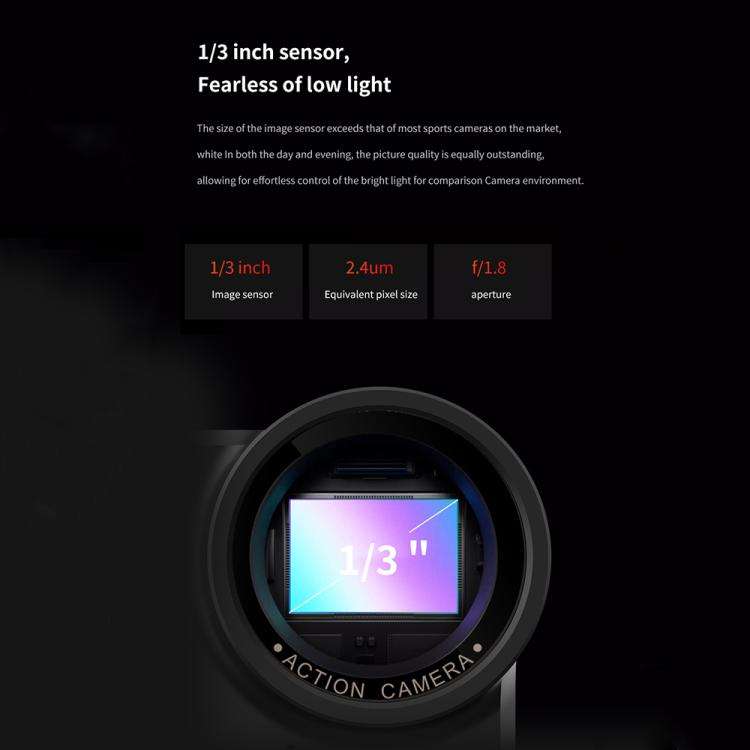 VIRAN V10 5K WiFi 2.0-Inch IPS Screen IP68 Waterproof Six-Axis Anti-Shake Sports Camera(Black)