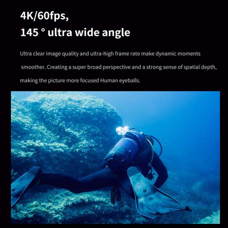 VIRAN V10 5K WiFi 2.0-Inch IPS Screen IP68 Waterproof Six-Axis Anti-Shake Sports Camera(Black)