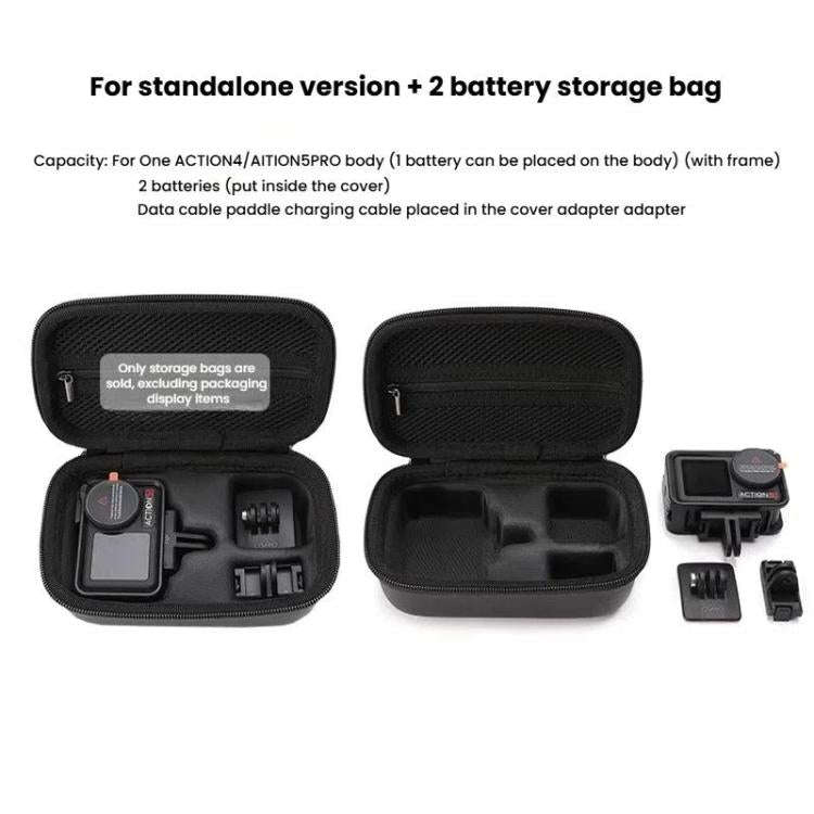 BKANO For DJI Osmo Action 3 / 4 / 5 Pro Storage Bag Sports Camera Handbag(Black)