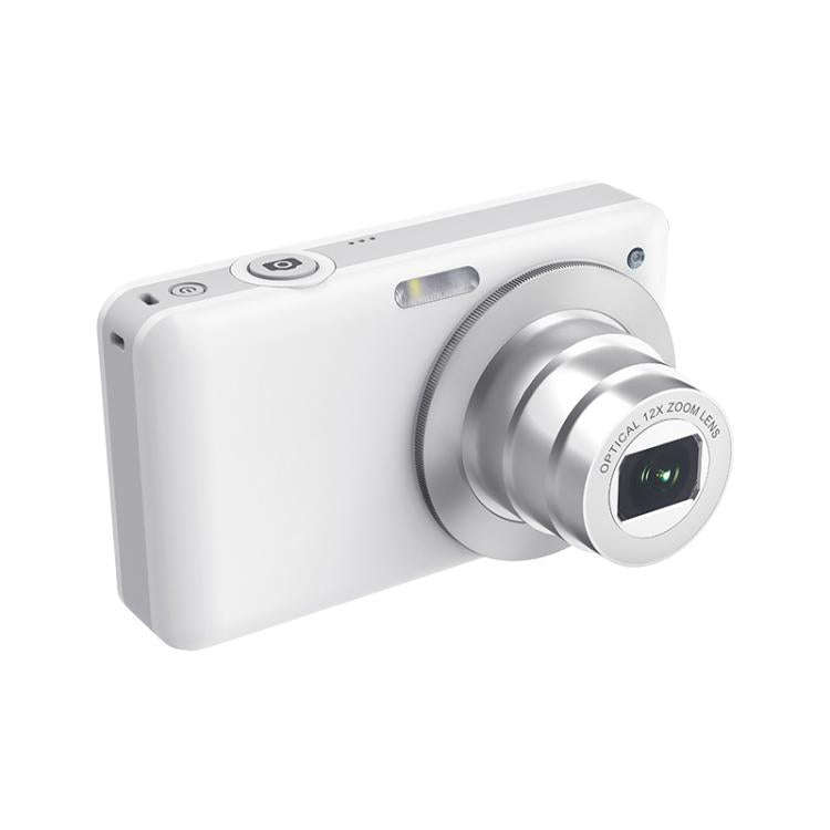 4K HD 6X Optical Zoom Digital Camera 3 Inch IPS Screen Video Vlogging Camcorde 32G(White)