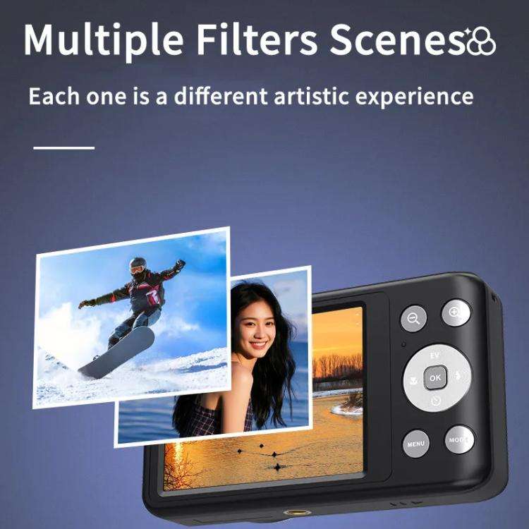 4K HD 6X Optical Zoom Digital Camera 3 Inch IPS Screen Video Vlogging Camcorde 32G(White)