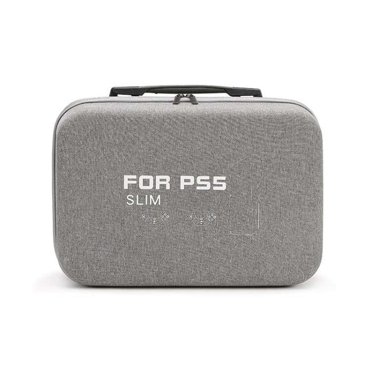 BKANO For Sony PS5 Slim Storage Bag Hard-Shell Shoulder Suitcase Storage Case(Gray)