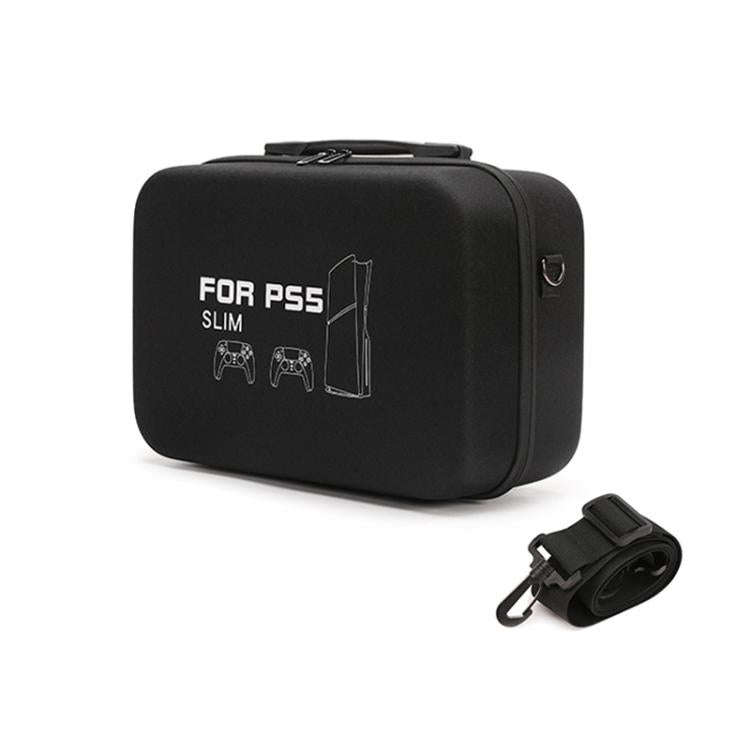 BKANO For Sony PS5 Slim Storage Bag Hard-Shell Shoulder Suitcase Storage Case(Gray)