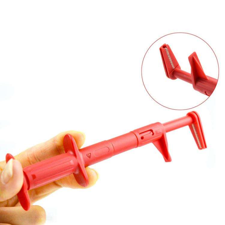 4mm Banana Jack IC Clamp Probe Hook Universal Multimeter Test Telescopic Hook(Red)