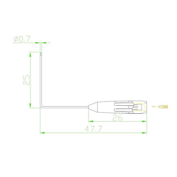2mm Jack 90 Degree Puncture Extension Needle Multimeter Probe Universal Digital Meter Probe(Black)
