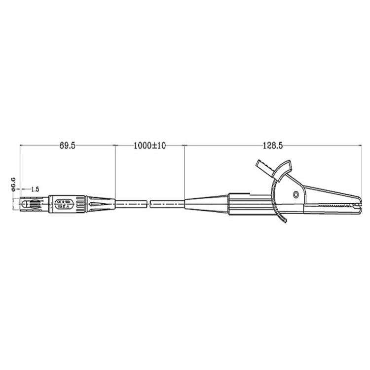Multimeter Alligator Clip 4mm Banana Jack Test Pen Clip 4-Wire Silicone Test Clip(BC0001004800)