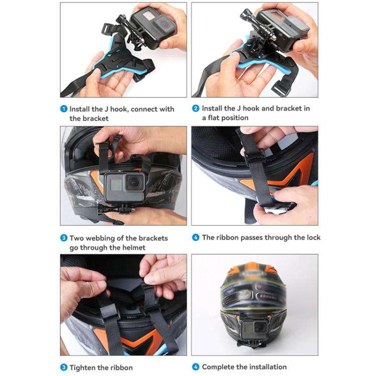 TELESIN Sports Camera Motorcycle Helmet Chin Mount Bracket For GoPro HERO Series / DJI Osmo Actio...