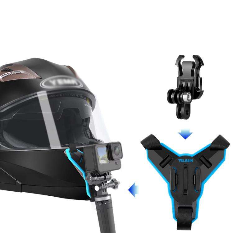 TELESIN Sports Camera Motorcycle Helmet Chin Mount Bracket For GoPro HERO Series / DJI Osmo Actio...