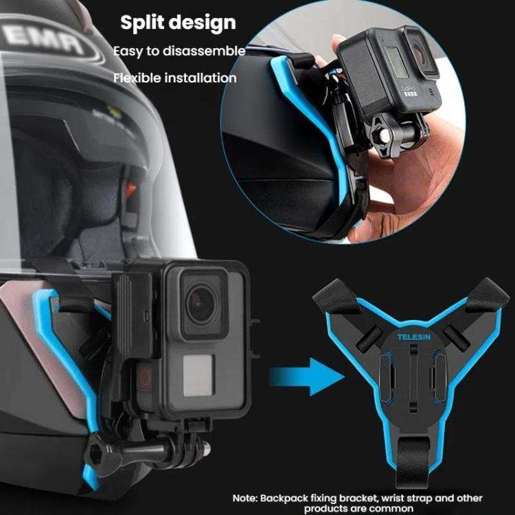 TELESIN Sports Camera Motorcycle Helmet Chin Mount Bracket For GoPro HERO Series / DJI Osmo Actio...