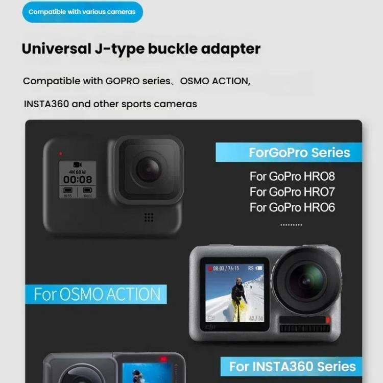 TELESIN Sports Camera Motorcycle Helmet Chin Mount Bracket For GoPro HERO Series / DJI Osmo Actio...