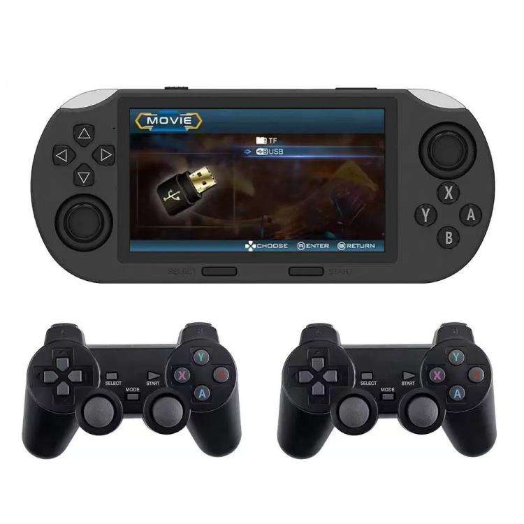4.5-inch IPS Screen 64G Handheld Game Console Built-in 20000 Games, Model: SF3000 with 2 Handles