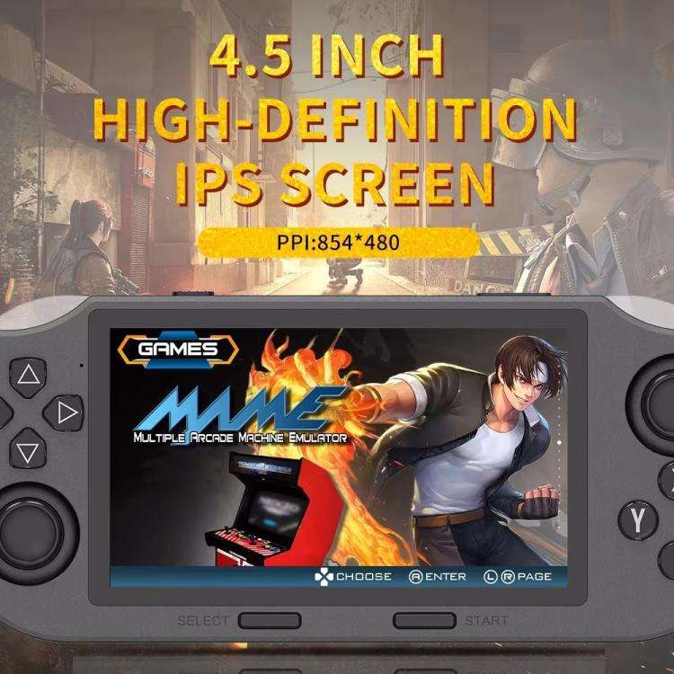 4.5-inch IPS Screen 64G Handheld Game Console Built-in 20000 Games, Model: SF3000 with 2 Handles