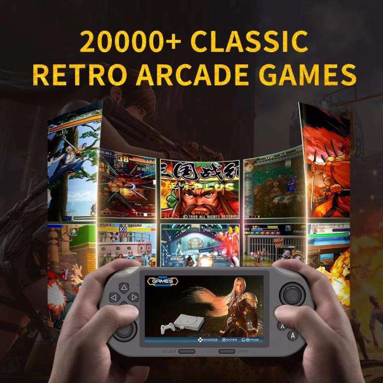 4.5-inch IPS Screen 64G Handheld Game Console Built-in 20000 Games, Model: SF3000 with 2 Handles