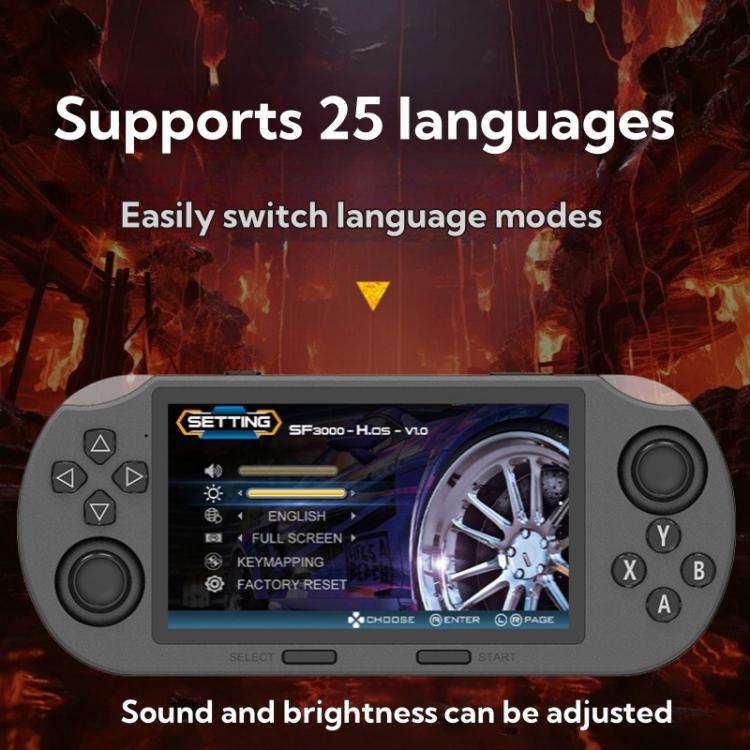 4.5-inch IPS Screen 64G Handheld Game Console Built-in 20000 Games, Model: SF3000 with 2 Handles