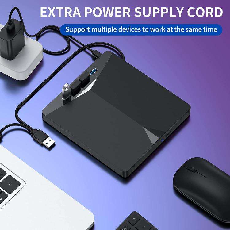 USB3.0 / Type-C External Removable Optical Drive DVD / CD Multi-Interface Writer(Black)