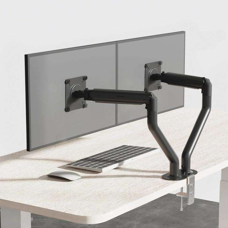 17-32 Inch Dual Monitor Mount Gas Spring 360 Degree Heavy Duty Floating Desk Arm(Black)