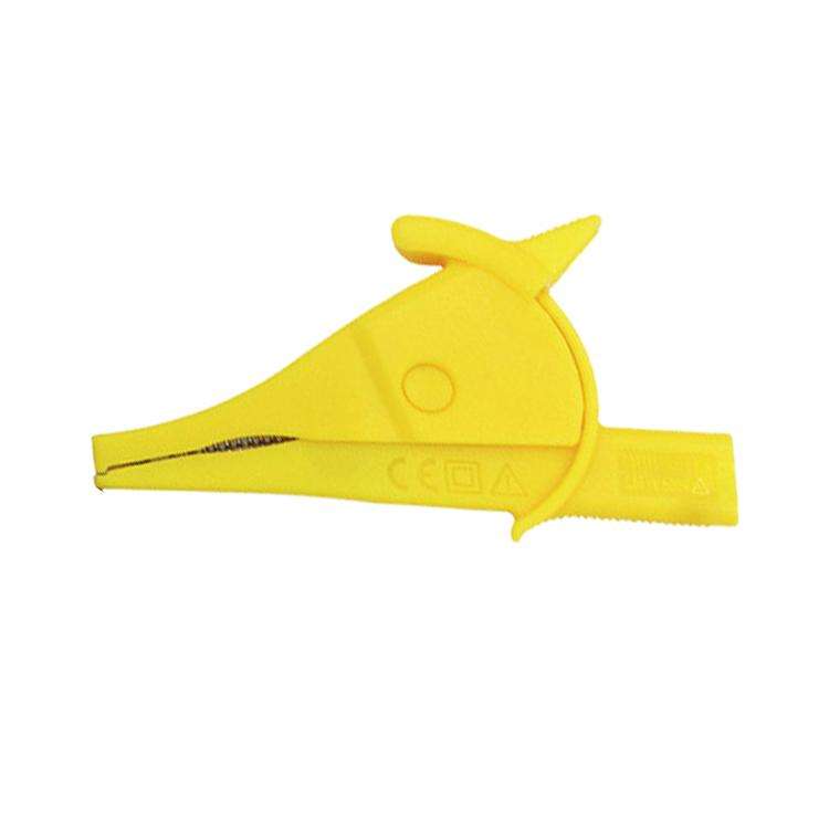 4mm Banana Jack Multimeter Crocodile Clip Insulated Capacitor Clip Test Pen Clip(Yellow)