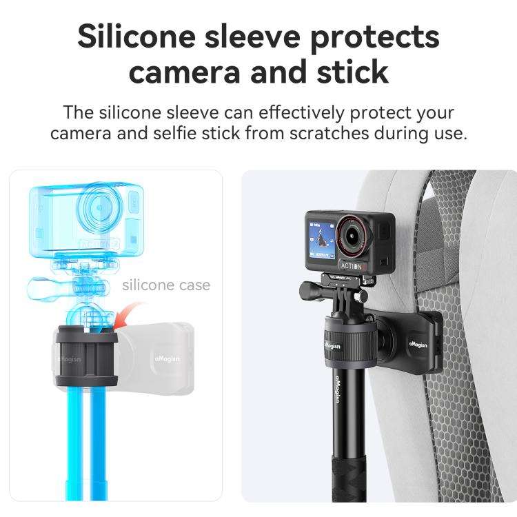 AMagisn Selfie Stick Hanger Action Camera Backpack Quick Attachment for Insta360 / DJI / GoPro(Bl...