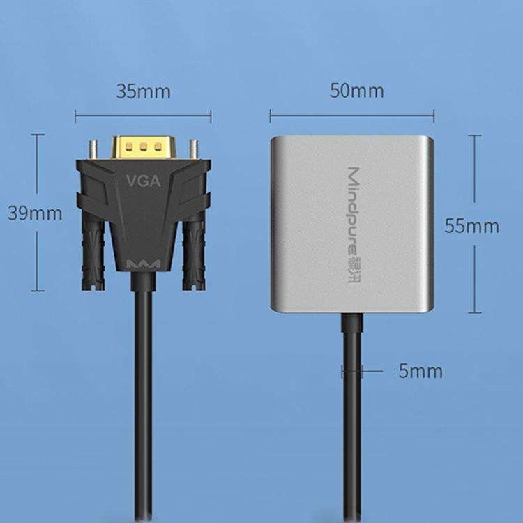 Mindpure AD014 Upgraded Version VGA To HDMI Converter For Computer Monitor Cable Adapter With Aud...