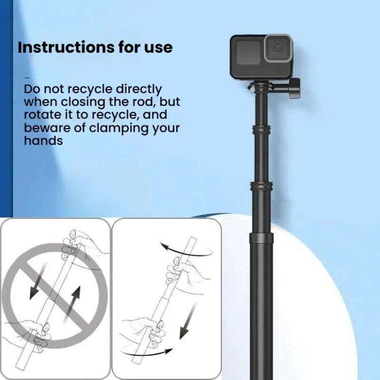 TELESIN Gen 2 2.7m Carbon Fiber Selfie Stick Sports Camera Extension Rod For GoPro HERO13 Black /...