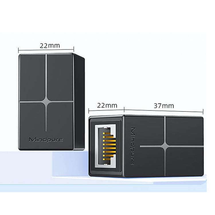 Mindpure AD043 2pcs Network Cable Pair Connector Extender Adapter RJ45 Network Gigabit Dual Pass-...