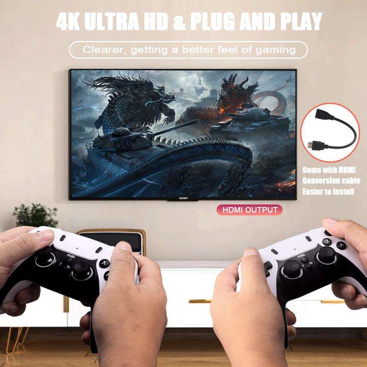 M10 Pro 4K TV Game Player 3D HD Retro Video Game Console 128G With Charged Controller