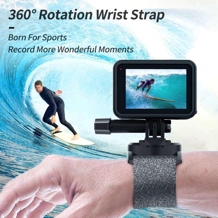 TELESIN Sports Camera Wrist Strap Steering Wrist Mount Strap(Gray Black)