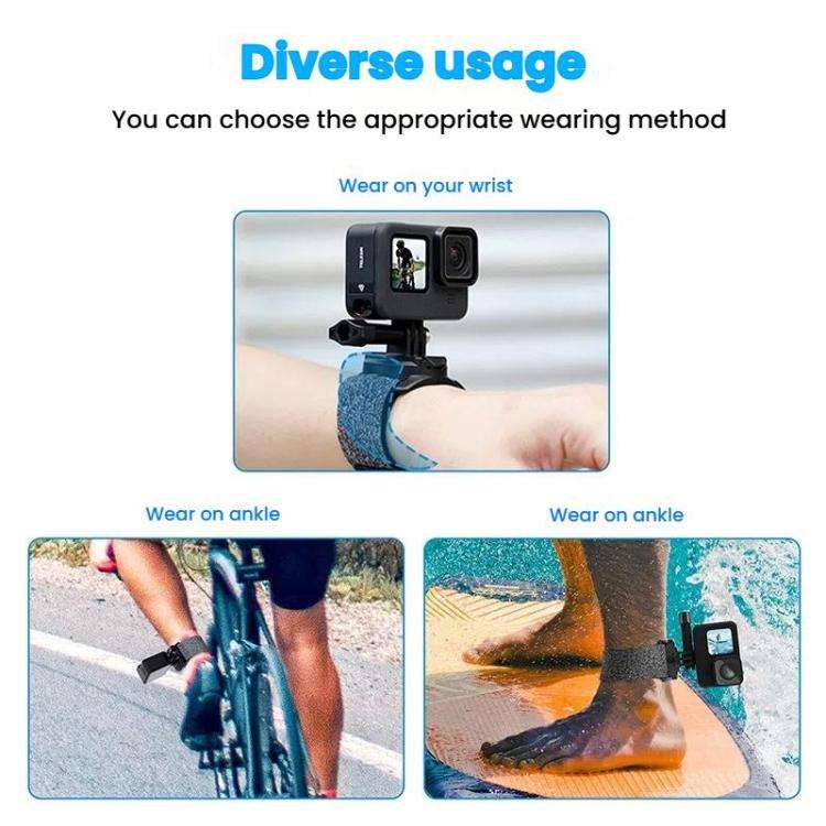 TELESIN Sports Camera Wrist Strap Steering Wrist Mount Strap(Gray Black)