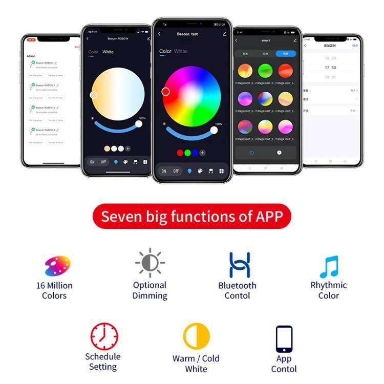 Tuya Bluetooth Smart Ceiling Lamp Round Recessed RGBCW Color Changing Dimmable Ceiling Light AC85...